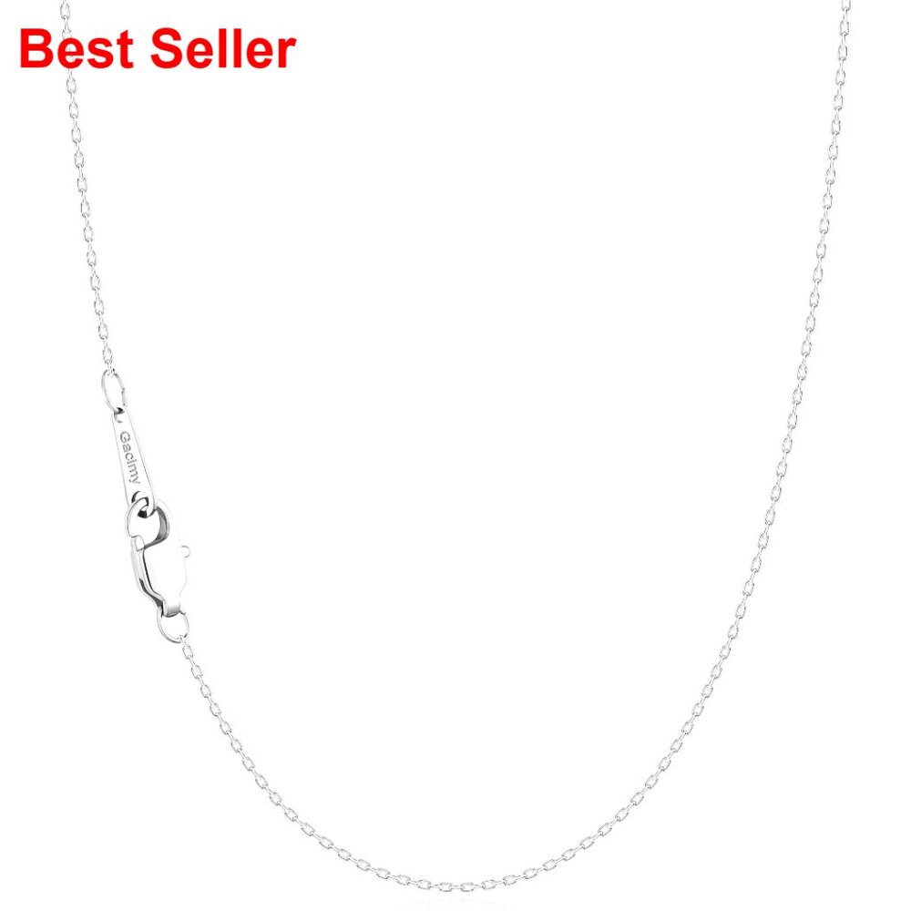 14k Gold Plated Silver Tone Cable Chain Necklace 24 Inch Thin Dainty